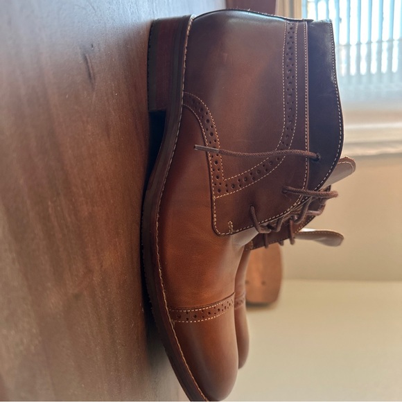 Johnston & Murphy Tan Full Grain Leather Cap Toe Chukka Men's Size 10M. - Picture 6 of 6